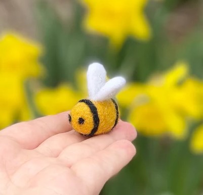 Felted Gold Bumble Bee